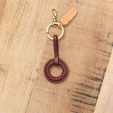 Il Bisonte Accessories Keychains Tessa Key Holder Black Cherry / 3" L X 1.5" W X 0.5" D