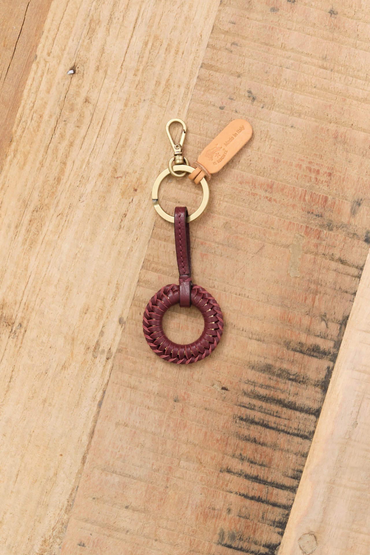 Il Bisonte Accessories Keychains Tessa Key Holder Black Cherry / 3" L X 1.5" W X 0.5" D