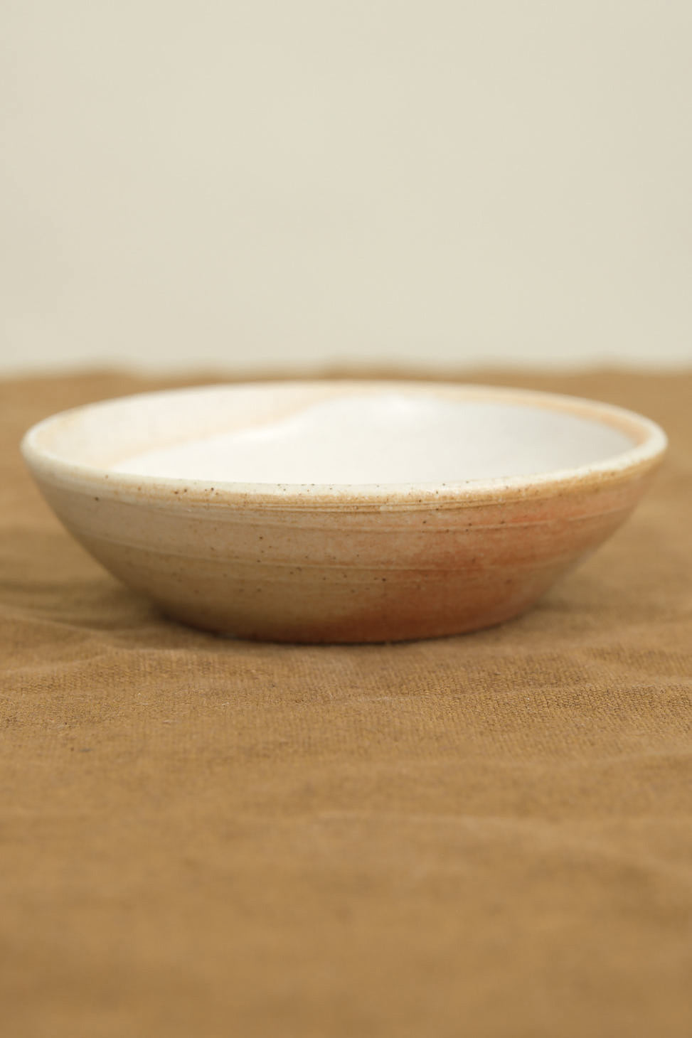 Side of Stoneware Clay Incense Burner in Piker White