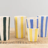 Isabel Halley Ceramics Wine Cups in Golden Rod and Painters Tape Blue