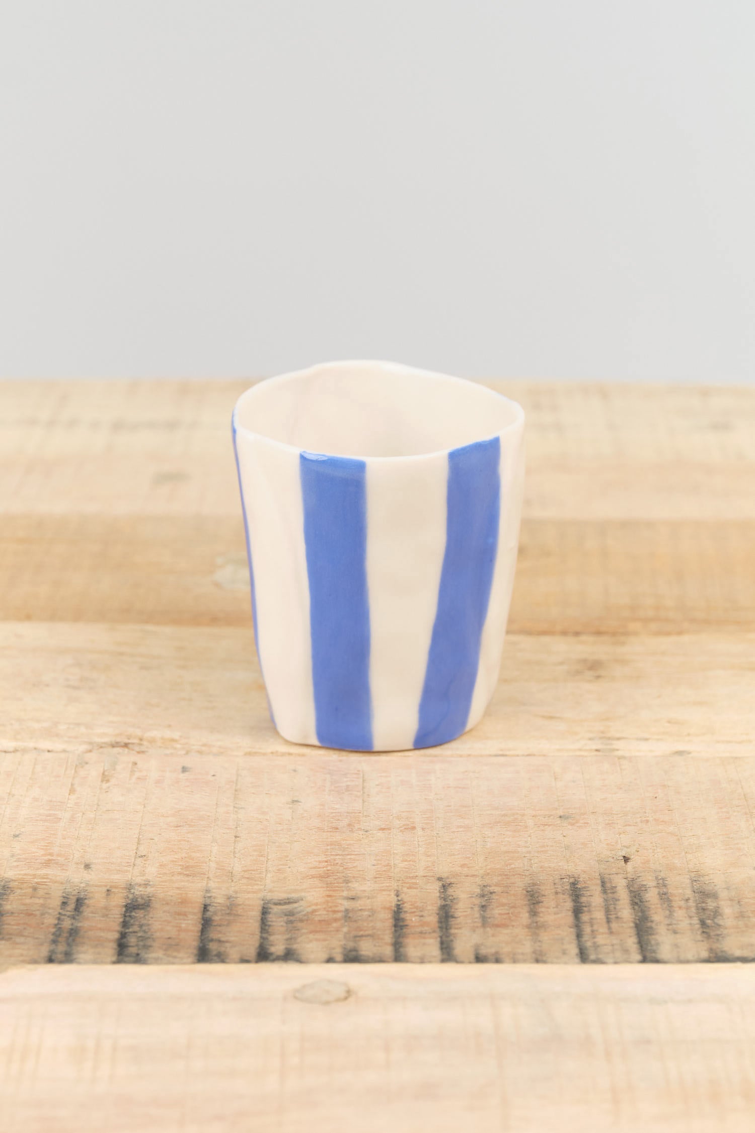 Isabel Halley Ceramics Wine Cups in Painters Tape Blue