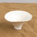 Porcelain Pinch Pot in color Natural with 22 Karat Gold Rim 