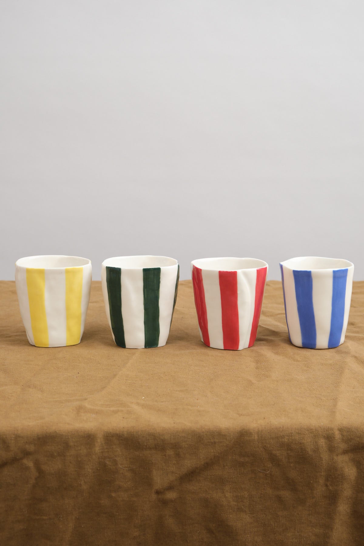 Porcelain Colorful Slipcast Wine Cups from Isabel Halley Ceramics 