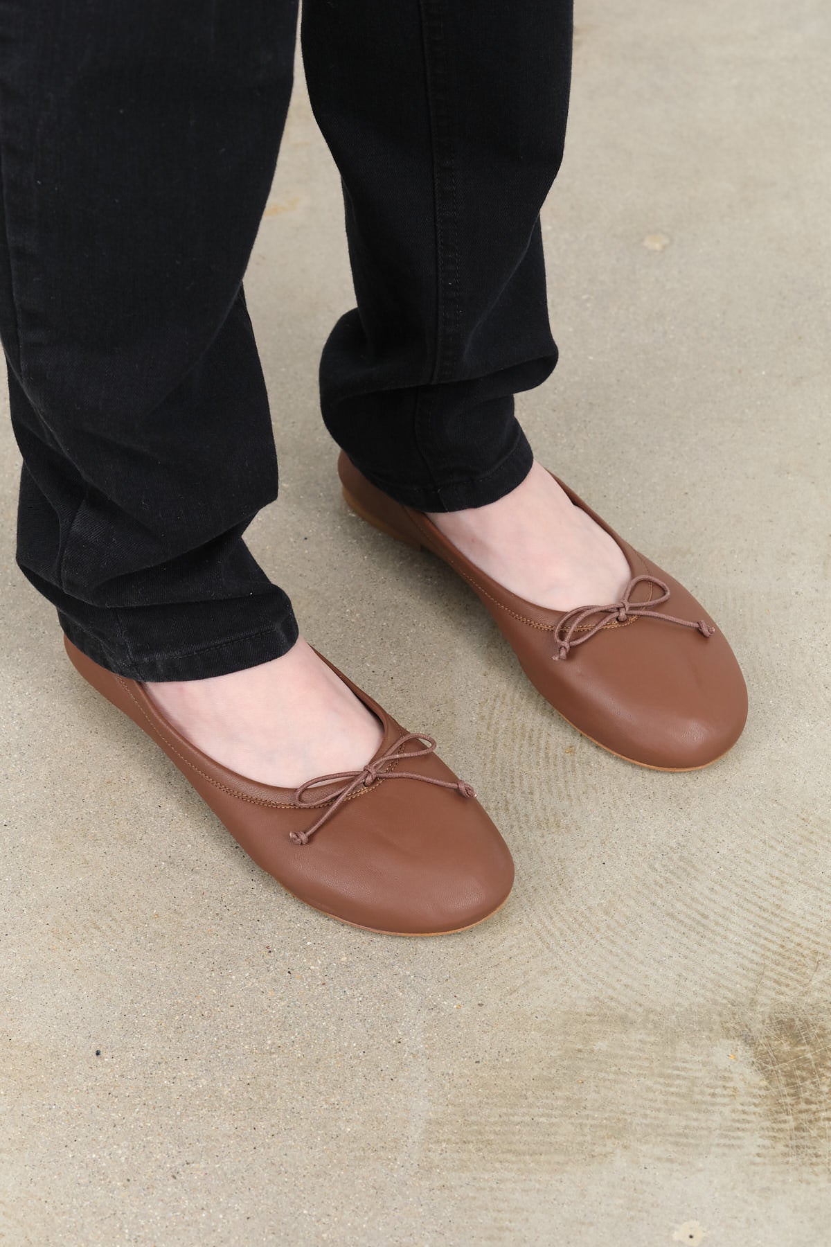 Brown Rugine Leather Ballet Flat Slipper by Designer Jamie Haller