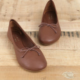 Ballet Flat Slipper in Brown Rugine Leather from Designer Brand Jamie Haller