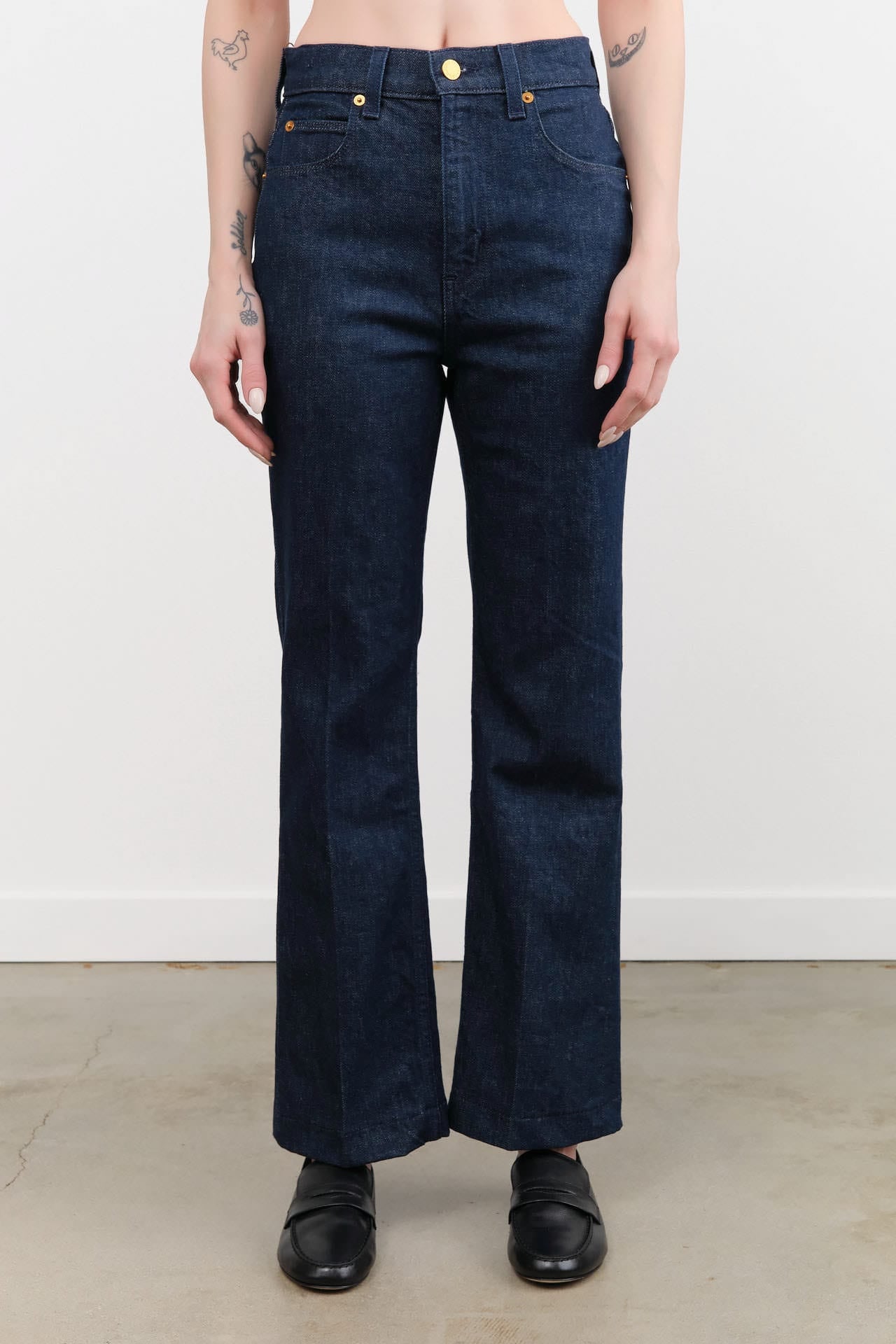 Jamie Haller Apparel Womens Denim Kenickie Blind Crease in Dark Raw