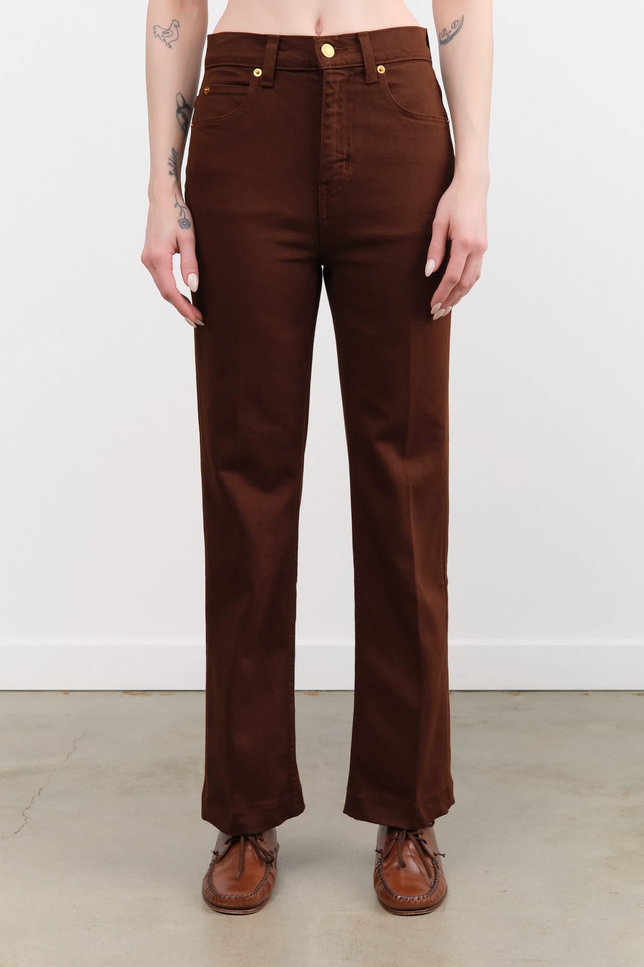 Jamie Haller Apparel Womens Denim Kenickie Blind Crease in Root Beer