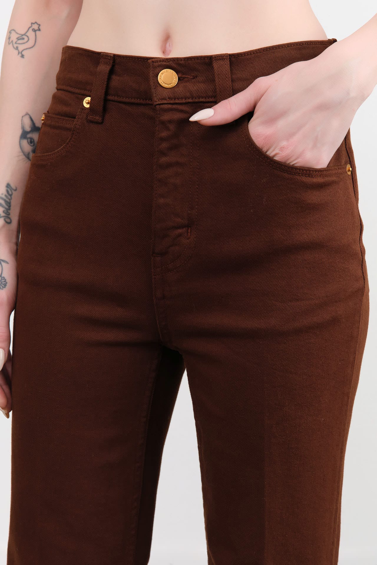 Jamie Haller Apparel Womens Denim Kenickie Blind Crease in Root Beer