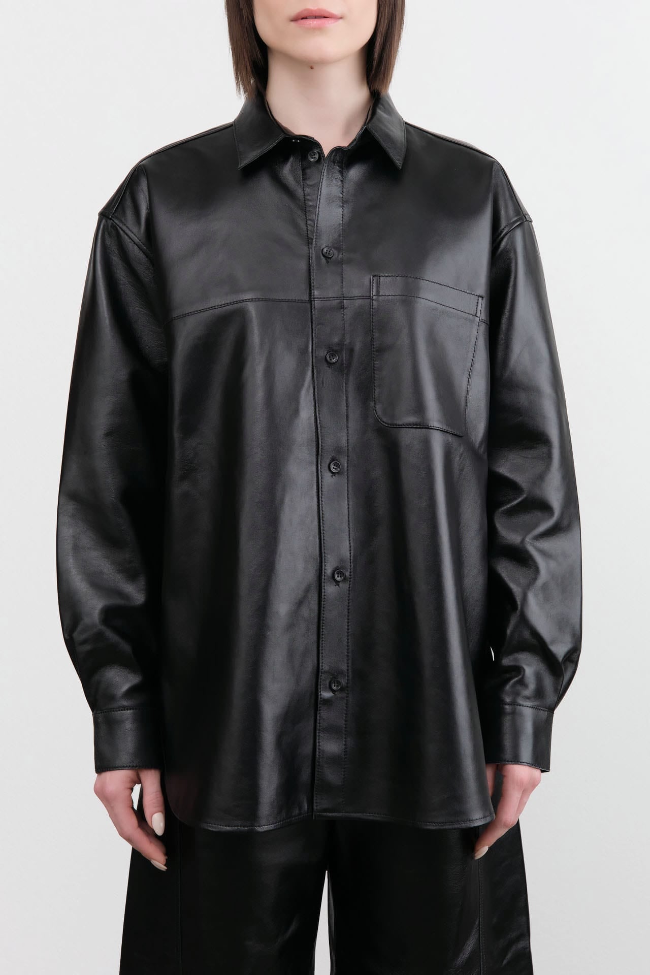 Jamie Haller Apparel Womens Blouses Leather Essential Shirt