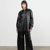 Jamie Haller Apparel Womens Pants Leather Sculpted Baggy Pant