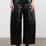 Jamie Haller Apparel Womens Pants Leather Sculpted Baggy Pant