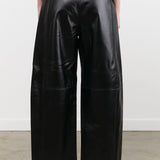 Jamie Haller Apparel Womens Pants Leather Sculpted Baggy Pant