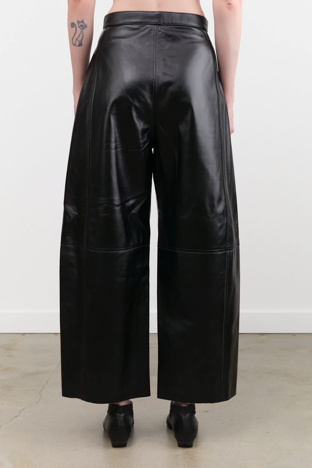 Jamie Haller Apparel Womens Pants Leather Sculpted Baggy Pant