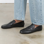 Side view of Penny Loafer in Black