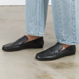 Side view of Penny Loafer in Black