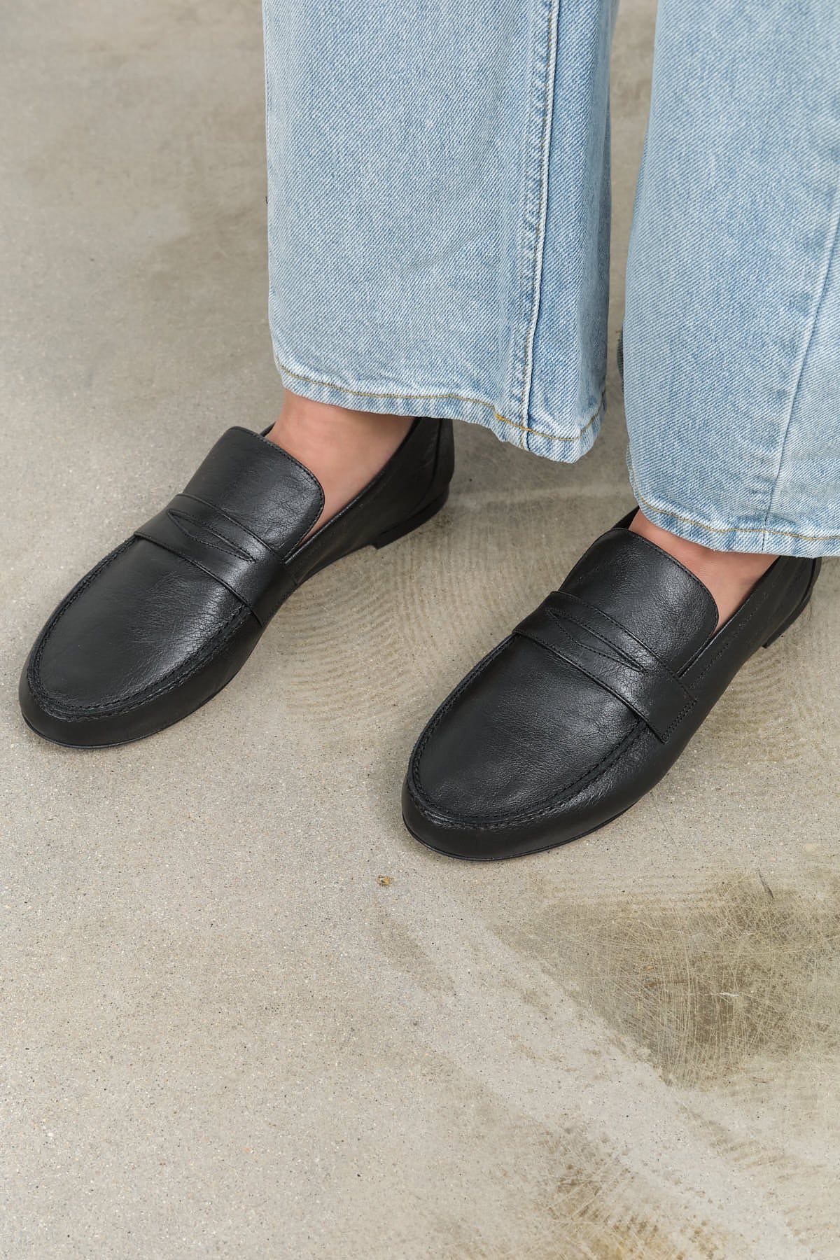 Top view of Penny Loafer in Black