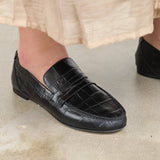 Black Croc Penny Loafer by Jamie Haller