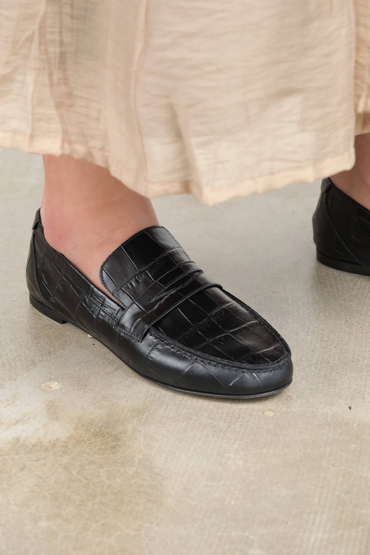 Black Croc Penny Loafer by Jamie Haller