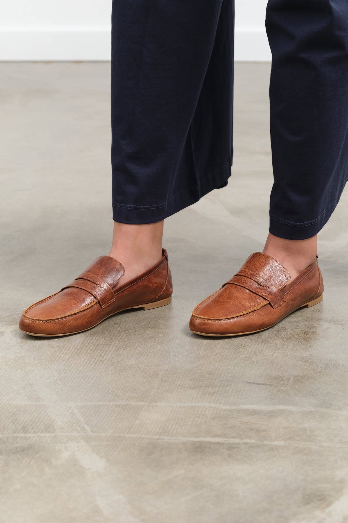 Side view of Penny Loafer in Brown
