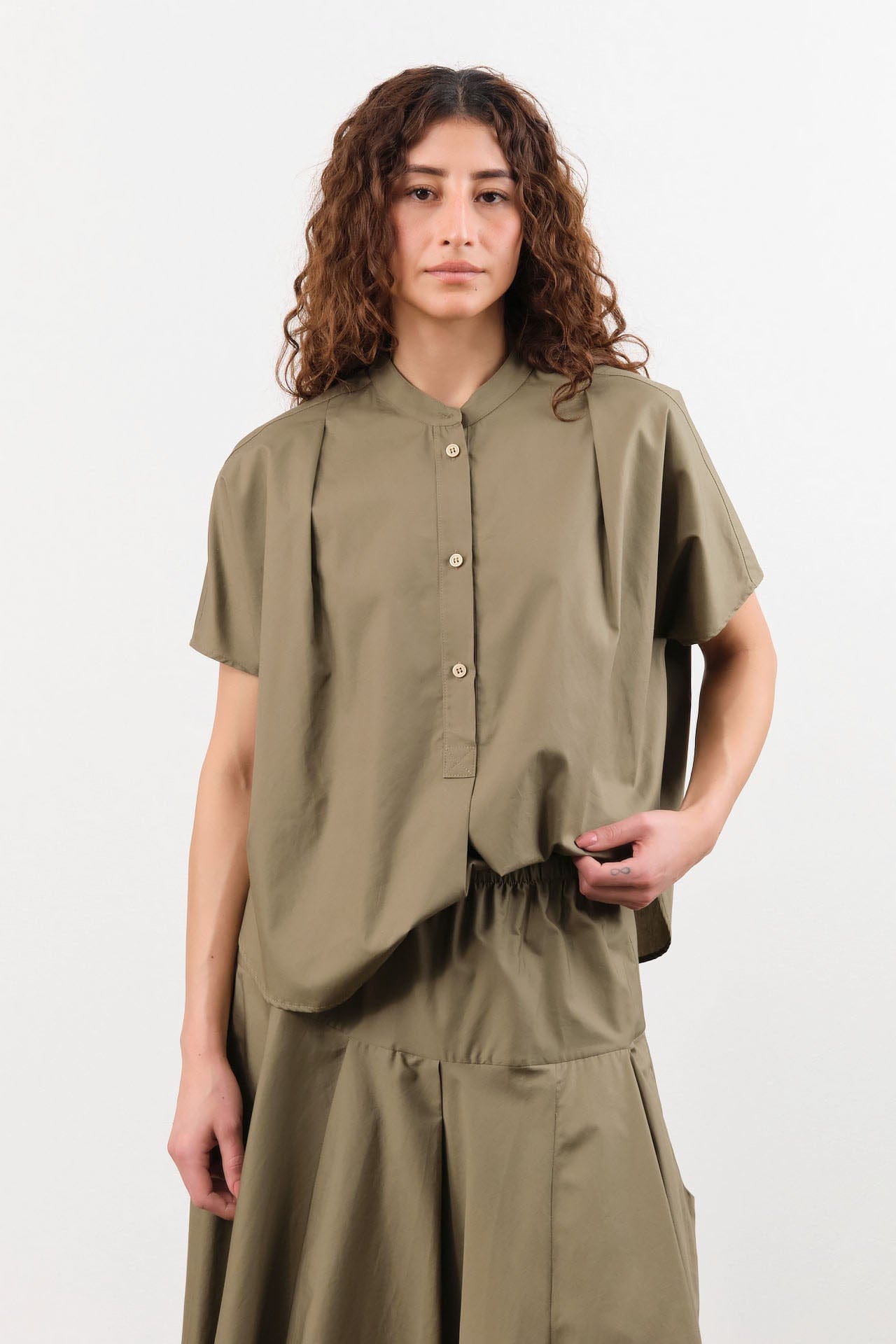 Jamie Haller Apparel Womens Blouses The Amalfi Shell in Taupe