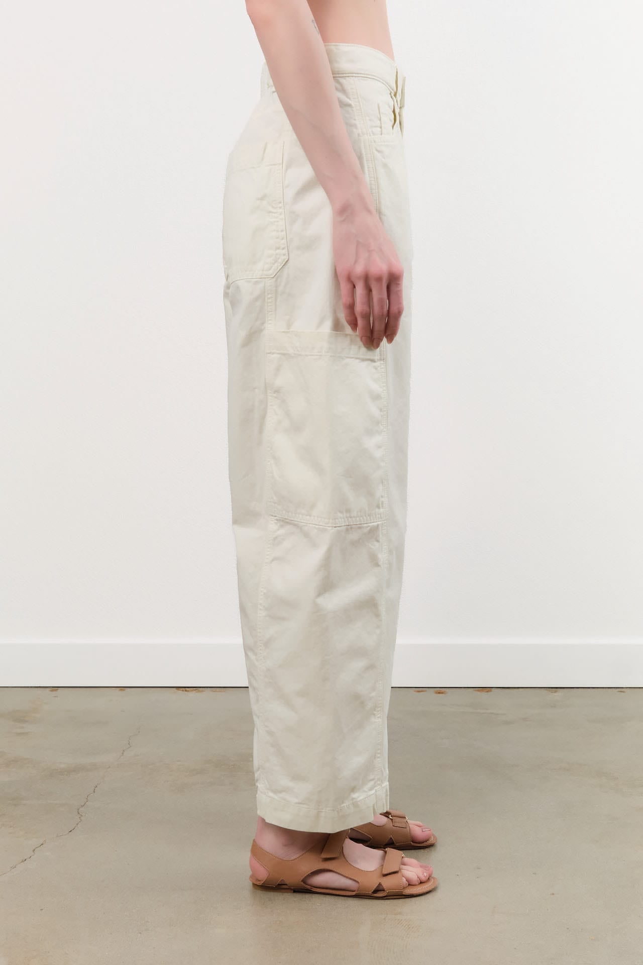 Jamie Haller Apparel Womens Denim The Baggy Painter Crop in Ecru