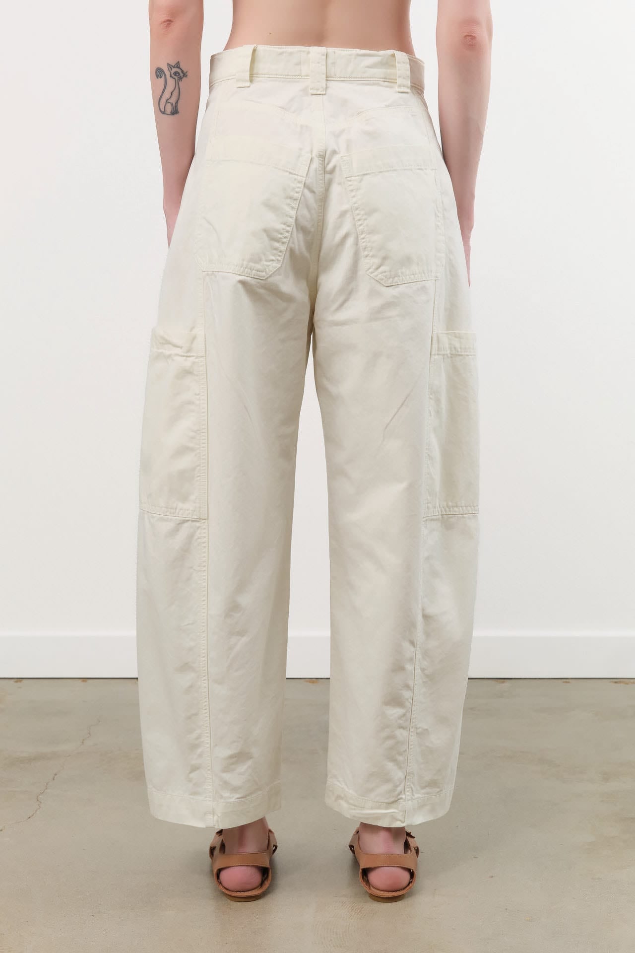 Jamie Haller Apparel Womens Denim The Baggy Painter Crop in Ecru
