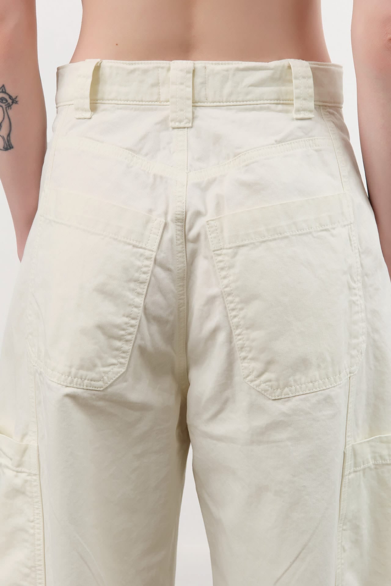 Jamie Haller Apparel Womens Denim The Baggy Painter Crop in Ecru