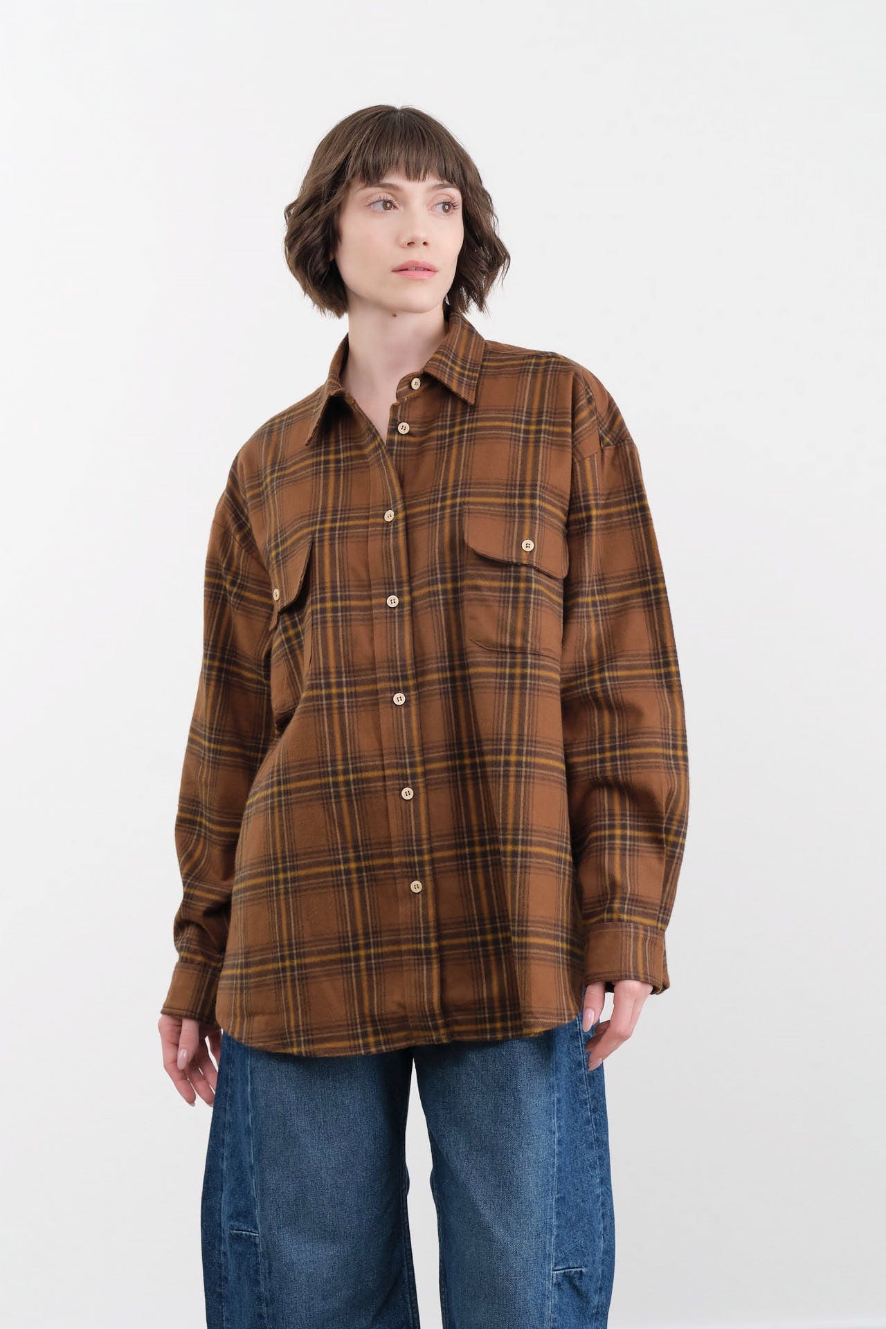 Jamie Haller Apparel Womens Blouses The Big Shirt Flannel