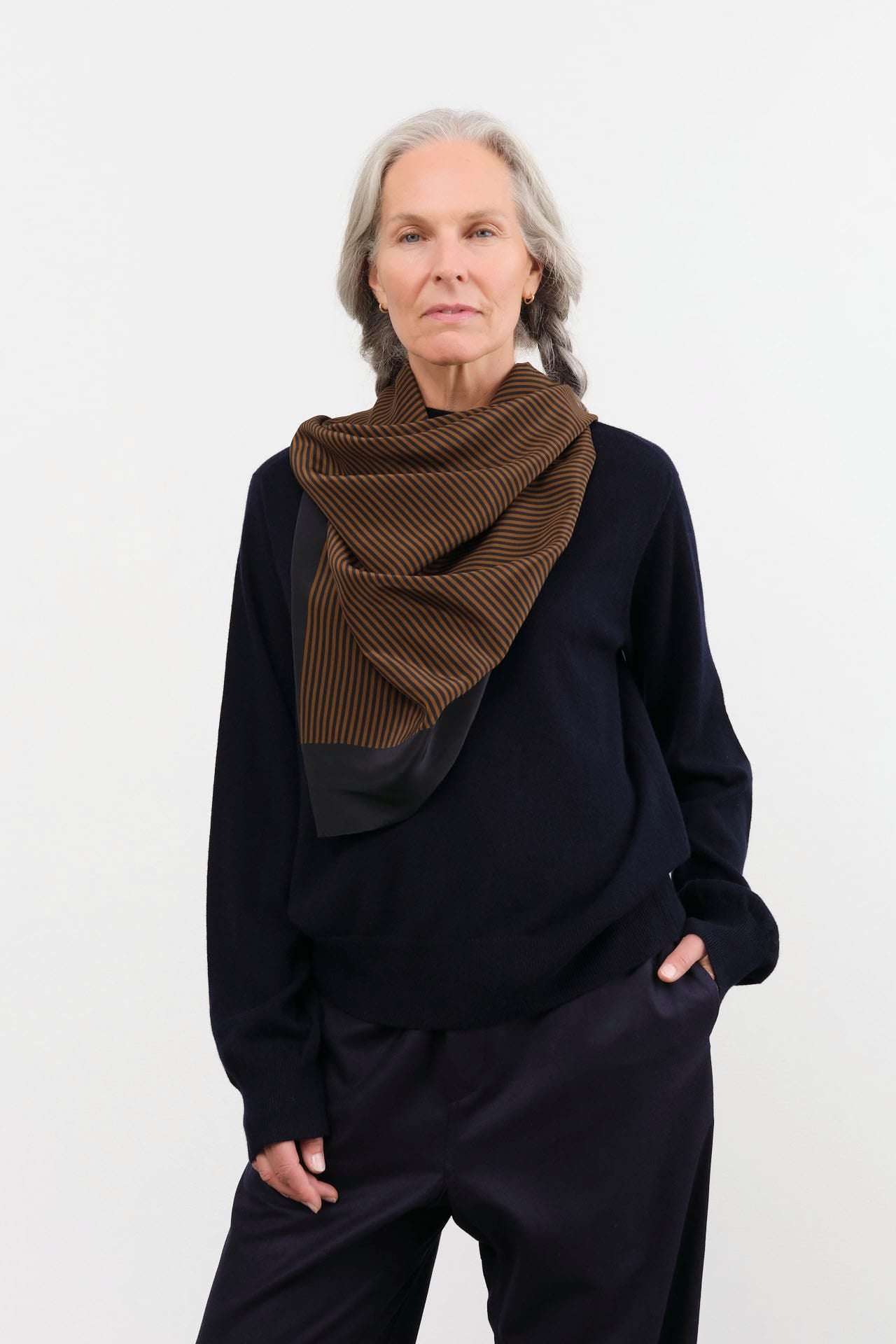 Jamie Haller Accessories Scarves The Border Silk Scarf JH Signature Stripe