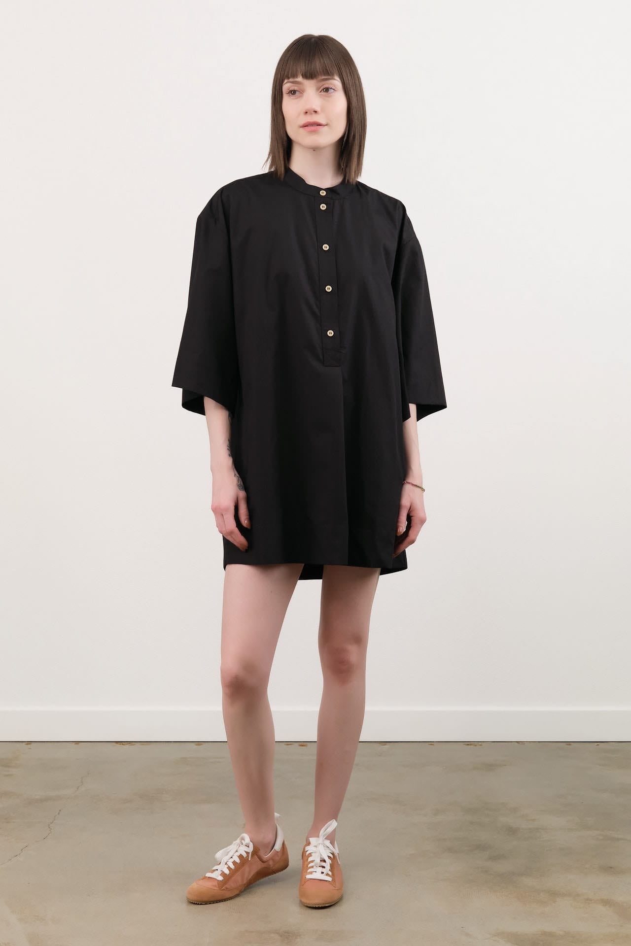 Jamie Haller | The Caftan Mini Dress in Black Petite | Women's