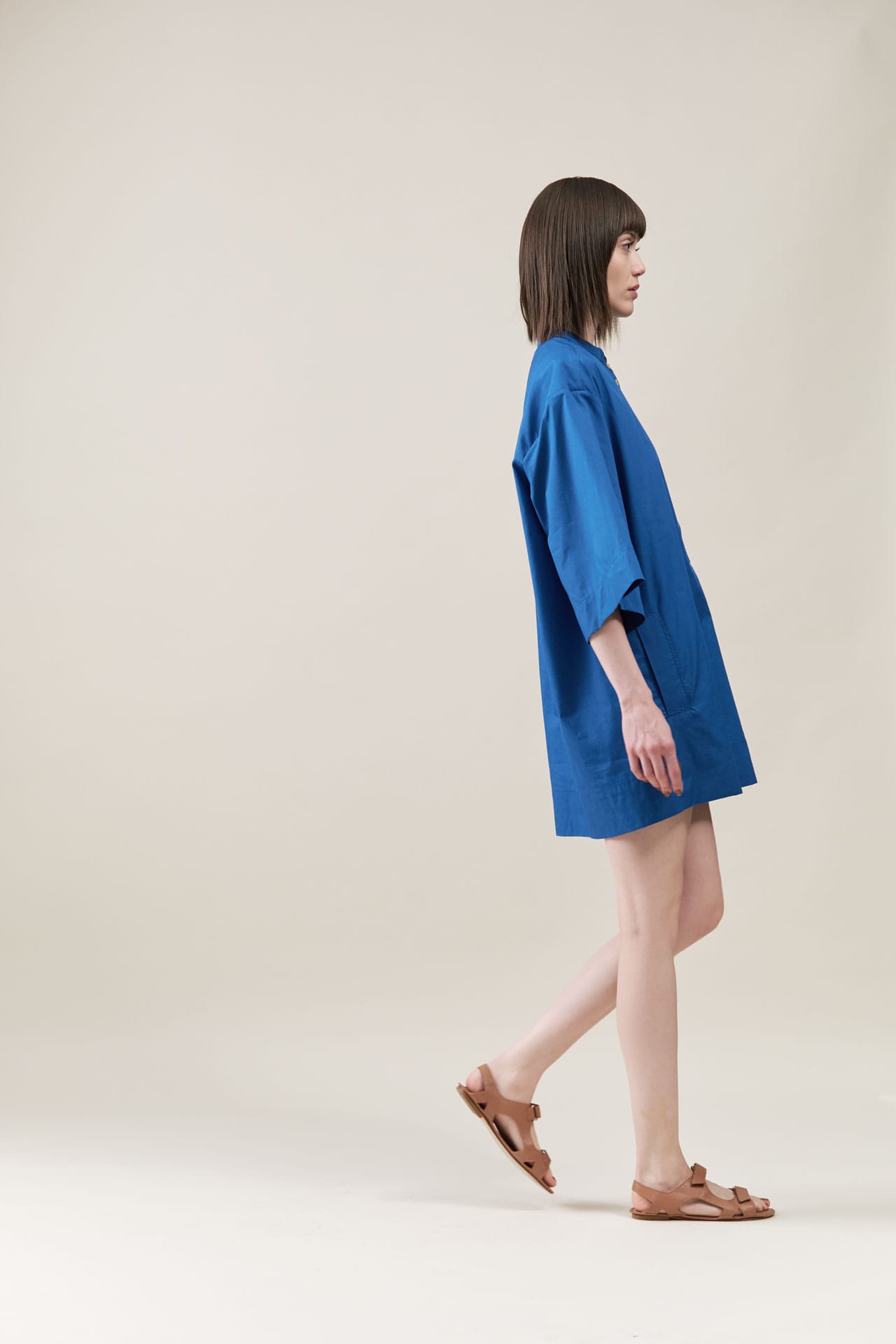 New Jamie Haller Caftan Mini Dress in Blue