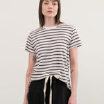 Jamie Haller Apparel Womens Blouses The Chameleon Tee in White Stripes