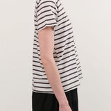 Jamie Haller Apparel Womens Blouses The Chameleon Tee in White Stripes