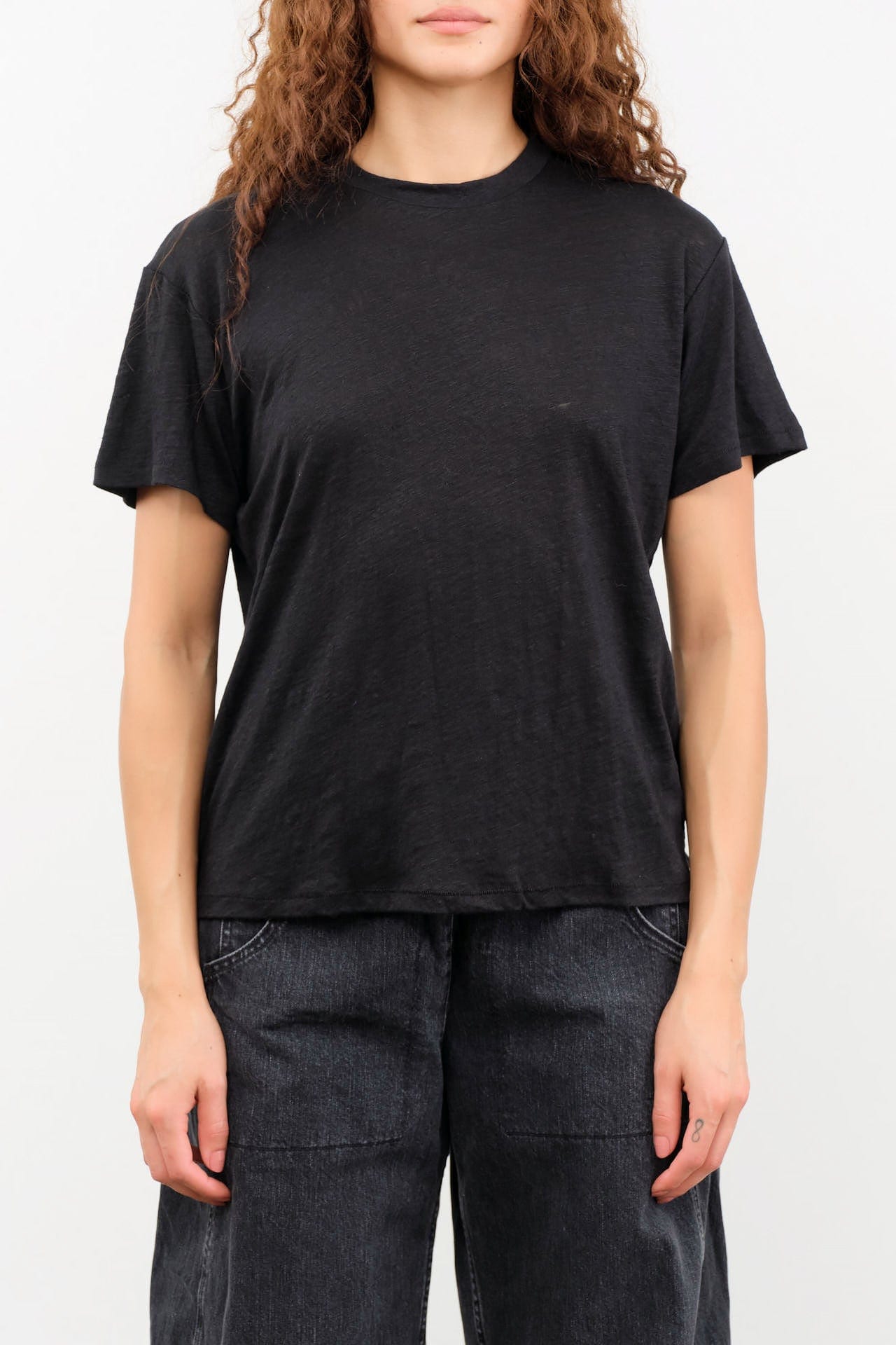 Jamie Haller Apparel Womens Blouses The Chameleon Tee Linen in Black
