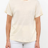 Jamie Haller Apparel Womens Blouses The Chameleon Tee Linen in Ecru
