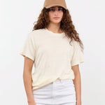 Jamie Haller Apparel Womens Blouses The Chameleon Tee Linen in Ecru