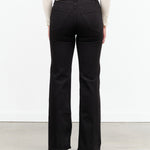 Jamie Haller Designer Brand High Waisted  Long The Crease Jean in Black Denim