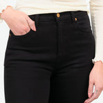 Black Denim High Waisted Long The Crease Jean by Jamie Haller Designer Brand 