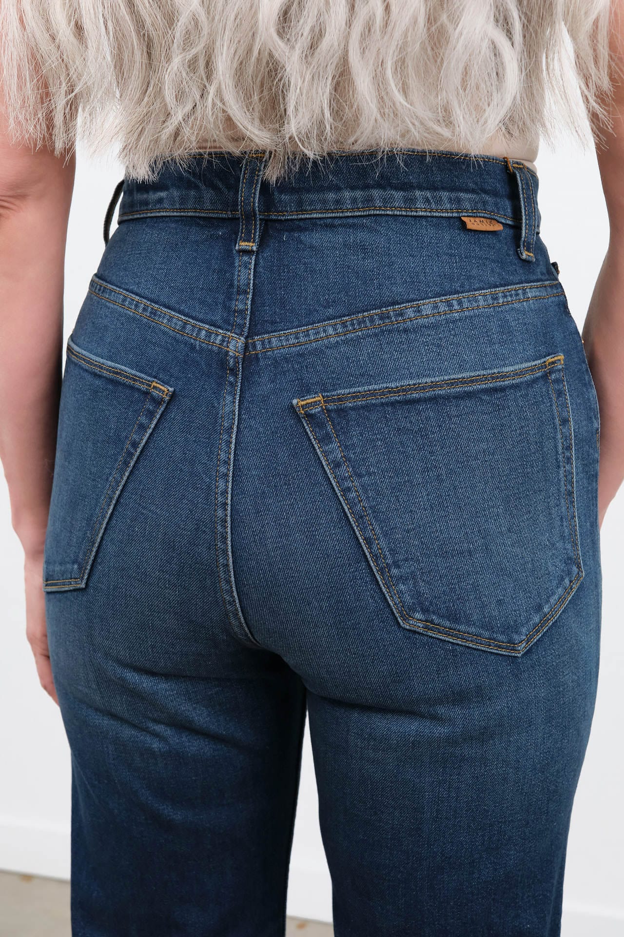 Jamie Haller Apparel Womens Denim The Crease Jean in Distressed Dark