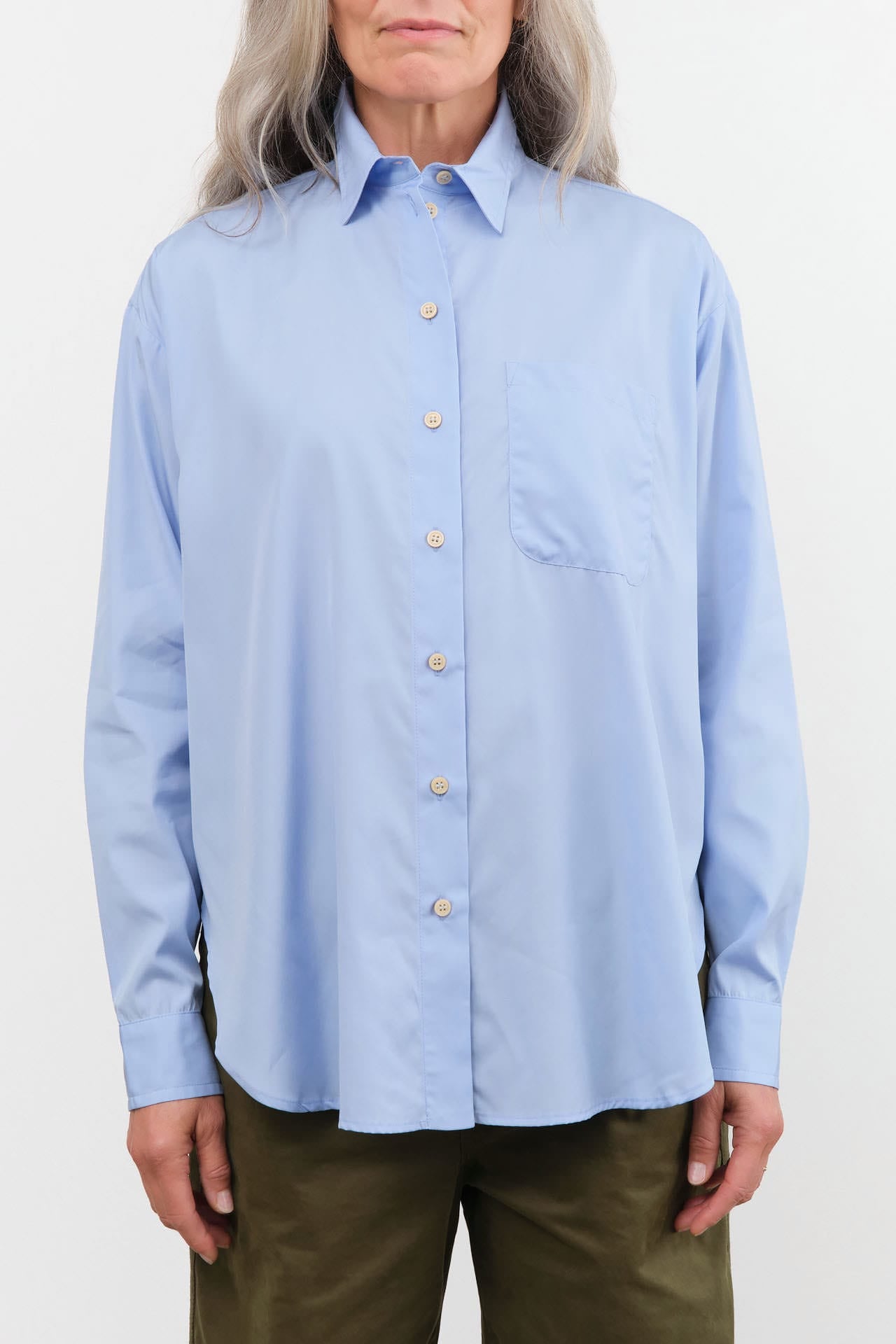Jamie Haller Apparel Womens Blouses The Essential Shirt in Cornflower