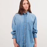 Jamie Haller Apparel Womens Blouses The Essential Shirt in Timeworn Indigo