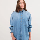 Jamie Haller Apparel Womens Blouses The Essential Shirt in Timeworn Indigo