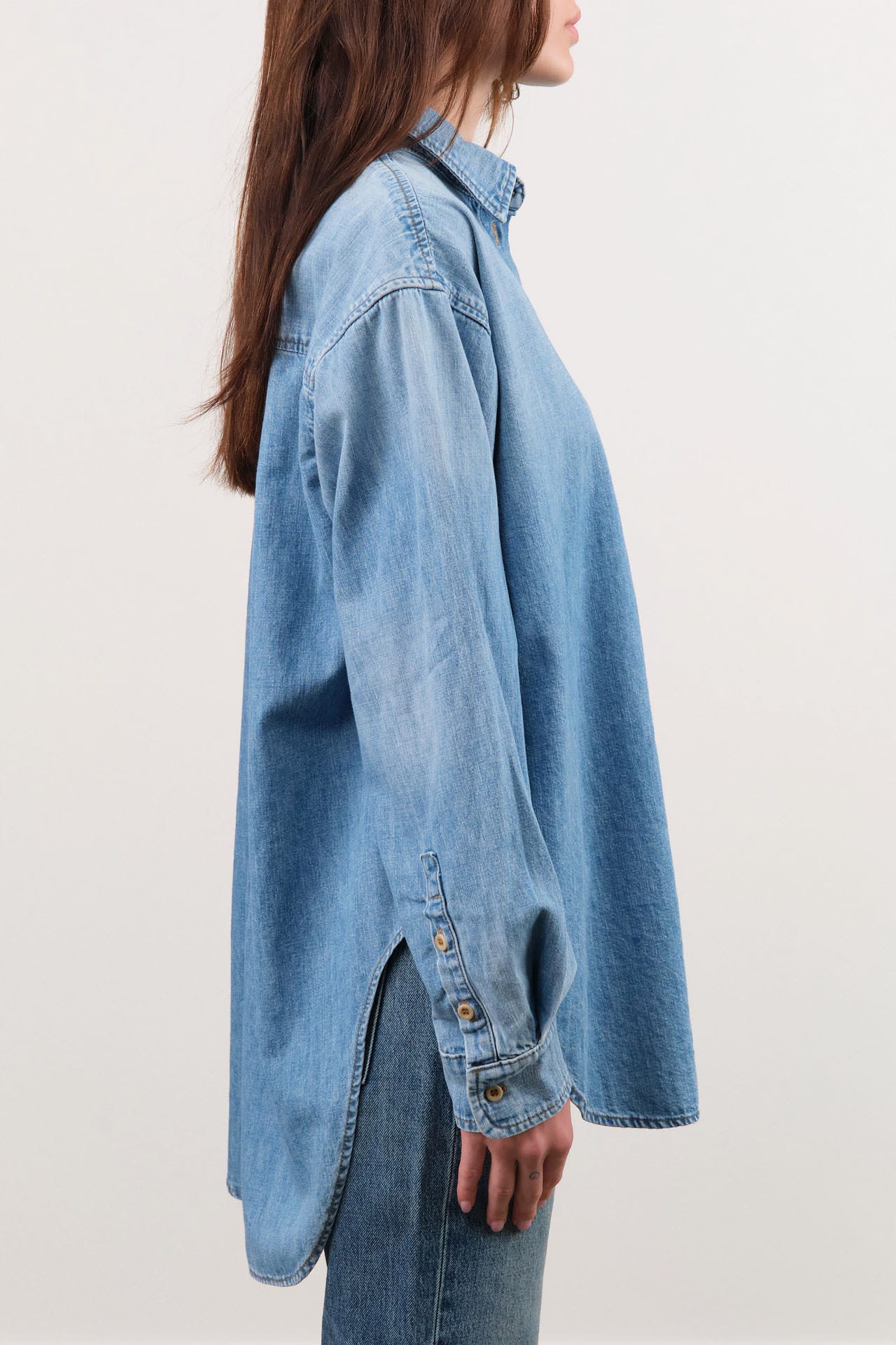 Jamie Haller Apparel Womens Blouses The Essential Shirt in Timeworn Indigo