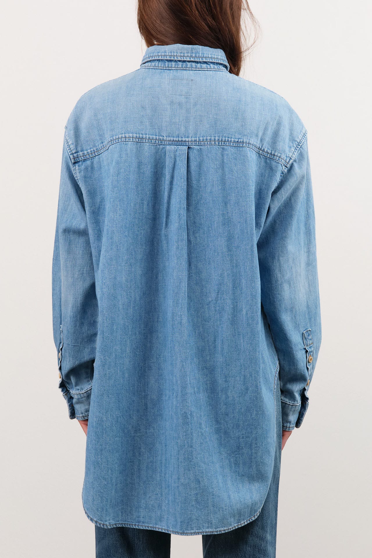 Jamie Haller Apparel Womens Blouses The Essential Shirt in Timeworn Indigo