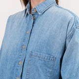 Jamie Haller Apparel Womens Blouses The Essential Shirt in Timeworn Indigo