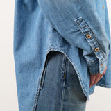 Jamie Haller Apparel Womens Blouses The Essential Shirt in Timeworn Indigo