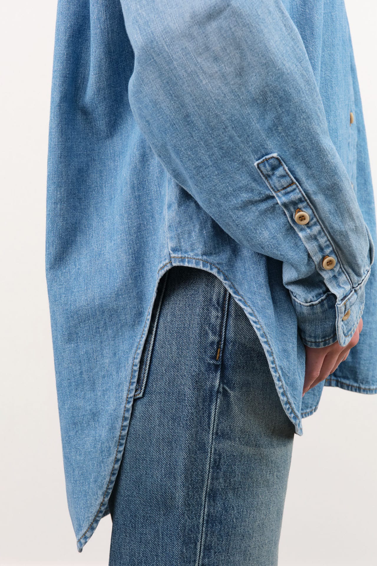 Jamie Haller Apparel Womens Blouses The Essential Shirt in Timeworn Indigo