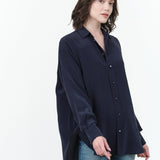 Jamie Haller The Essential Silk Blouse in Navy