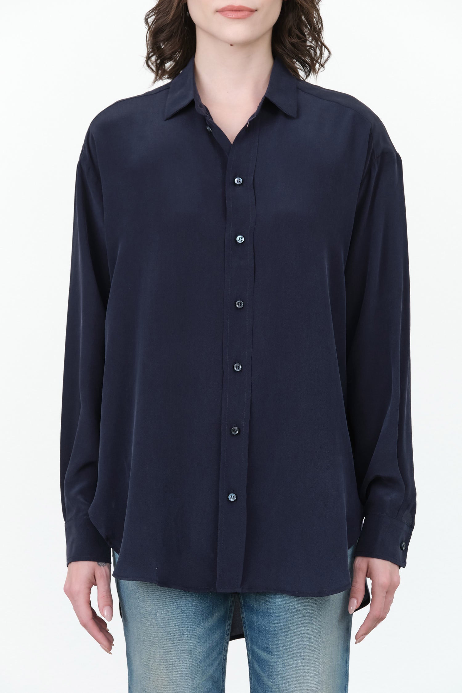 The Essential Silk Blouse by Jamie Haller in Navy