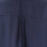 Jamie Haller Designer Brand Navy Blue The Essential Button Up Collared Silk Blouse